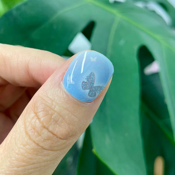 UV-Free Gel Nail Blue Butterfly