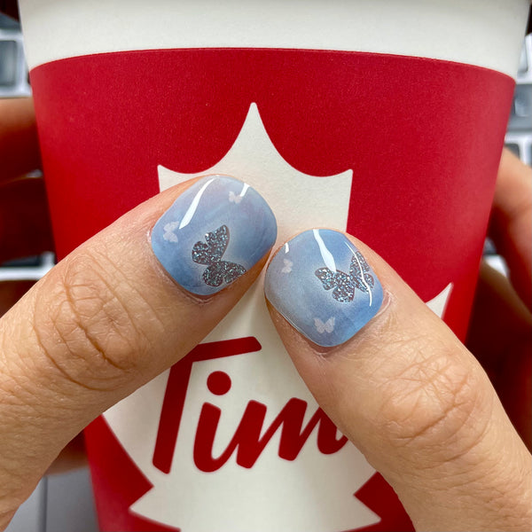 UV-Free Gel Nail Blue Butterfly