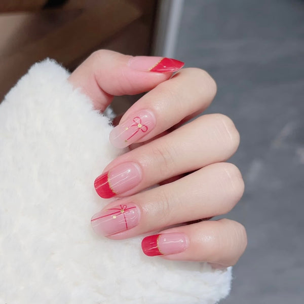 UV Gel Sticker Semi-cured Red Christmas