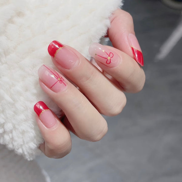 UV Gel Sticker Semi-cured Red Christmas