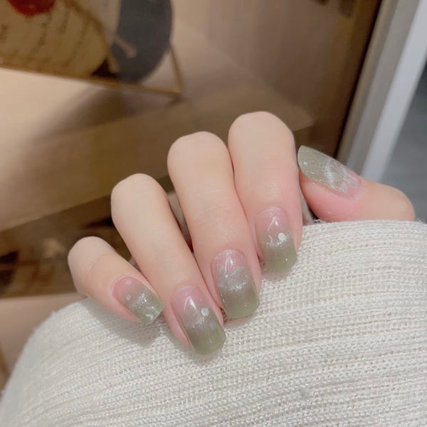 UV Gel Sticker Semi-cured Green Butterfly