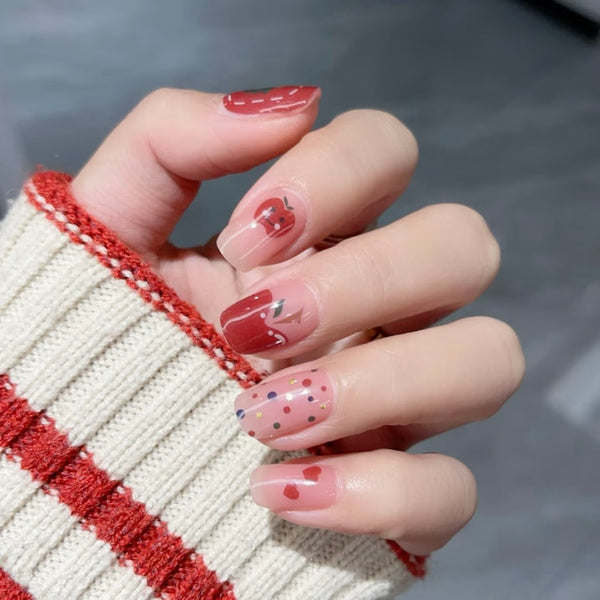 UV Gel Sticker Semi-cured Christmas Apple Cheer