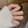 UV Gel Sticker Semi-cured Nude Silver Swirl