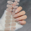 UV Gel Sticker Semi-cured Nude Silver Swirl