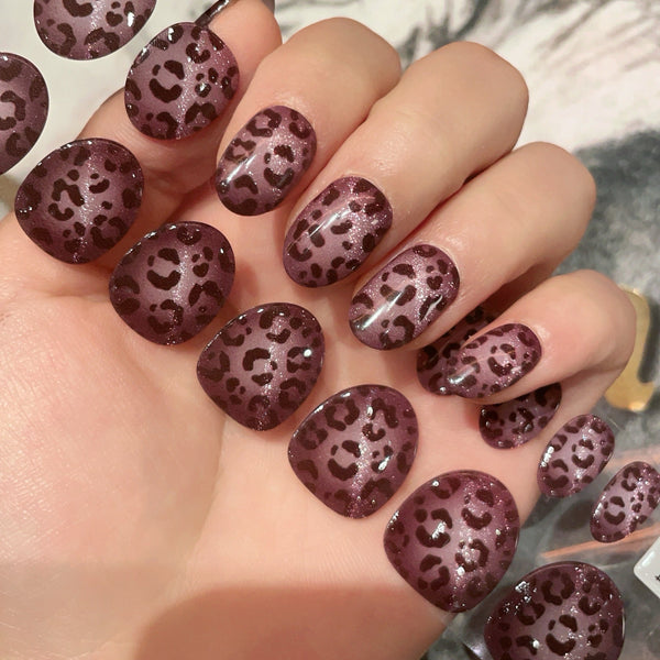 Brown Leopard|32 Pcs Soft Gel Press-On Nails Real Gel Nail Extensions