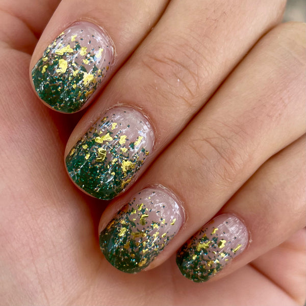 UV-free gel nail Green Glitter