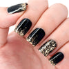Golden glitter manicure