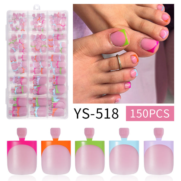 Toenails Color French 150 pieces Pedicure