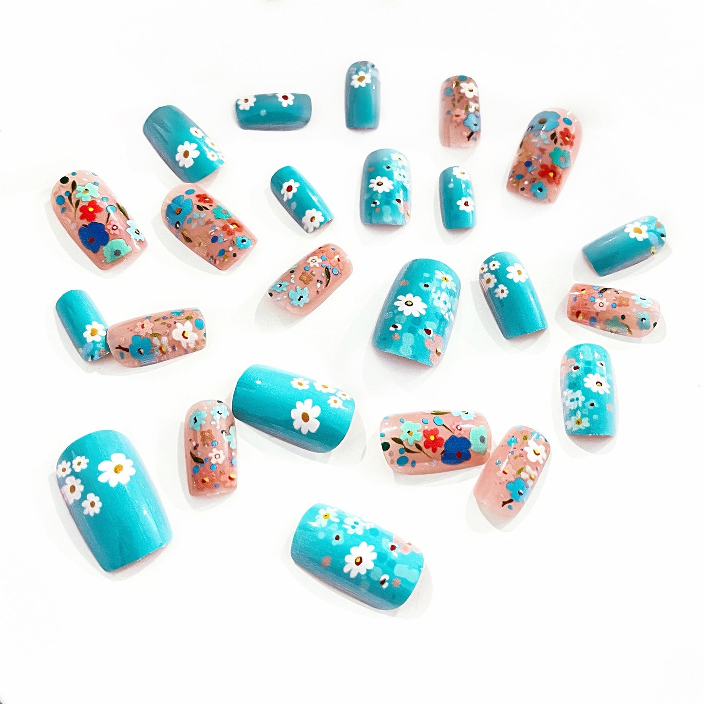 24 pieces Blue flowers