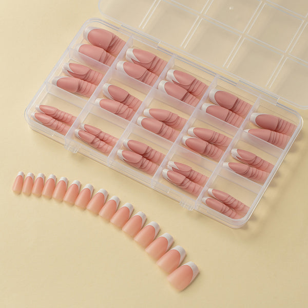 150 pieces seamless matte French fake nail