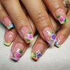 24 pieces short square flower nail patch