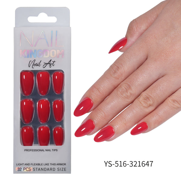 32 Pcs Aurora fine flash short almond manicure