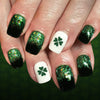 Emerald green four-leaf clover glitter