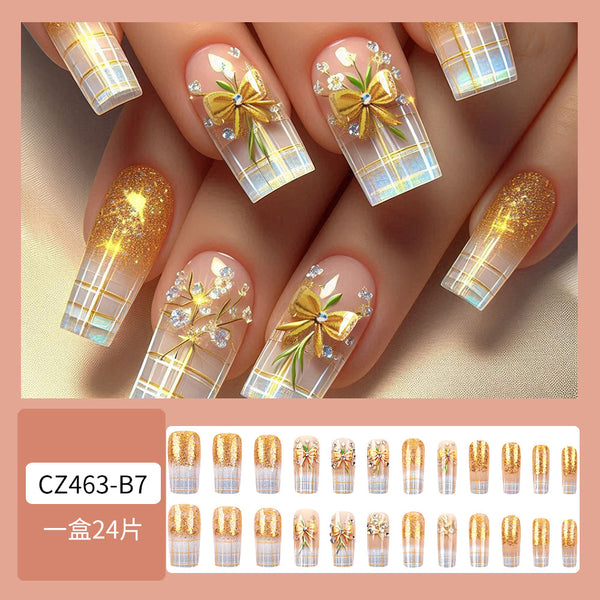 12 Sizes-24 Pcs Press On Nails CZ463-B7