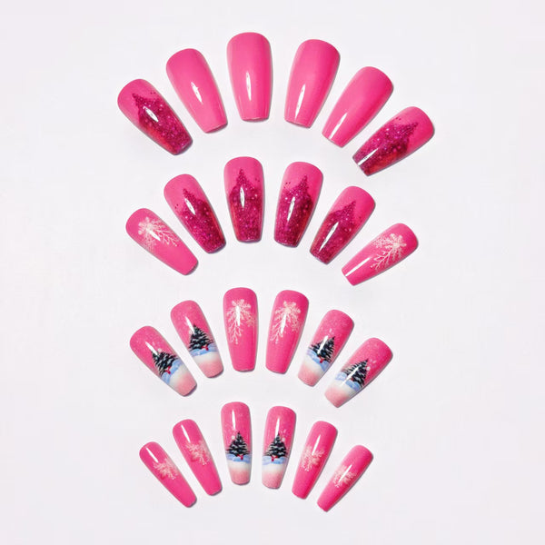 12 Sizes-24 Pcs Press On Nails W-304