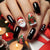 Black manicure Santa Claus