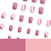 Glossy Pink Short Square Press on Nails