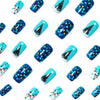 12 Sizes-24 Pcs Press On Nails Sky blue w-322