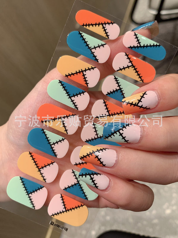 Halloween new nail wraps full stickers