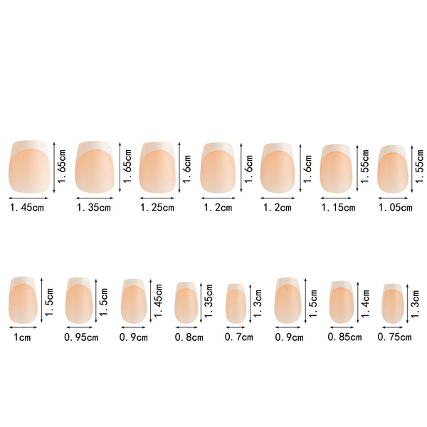 150 pieces seamless matte French fake nail