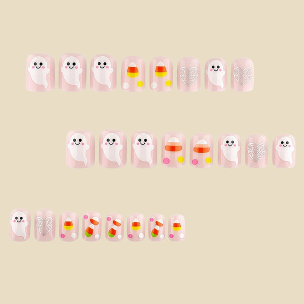 Cartoon ghost love spider web