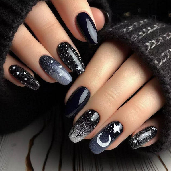 Winter black gray ombre snowflakes