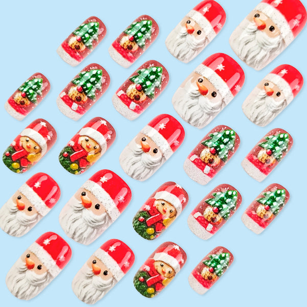 Santa Claus Gingerbread Man press on nail