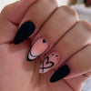 French black love matte fake nail nail piece
