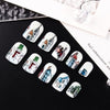 Short Square Nail Snowflake Snowman White Nail Piece