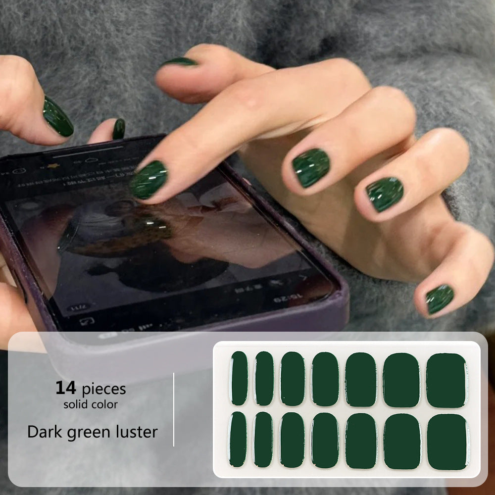 Nail wraps Dark green luster