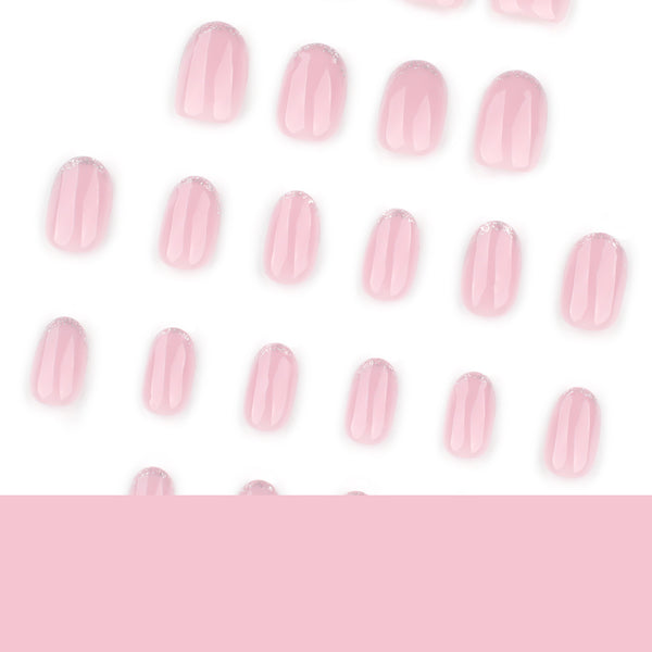 Silver glitter French