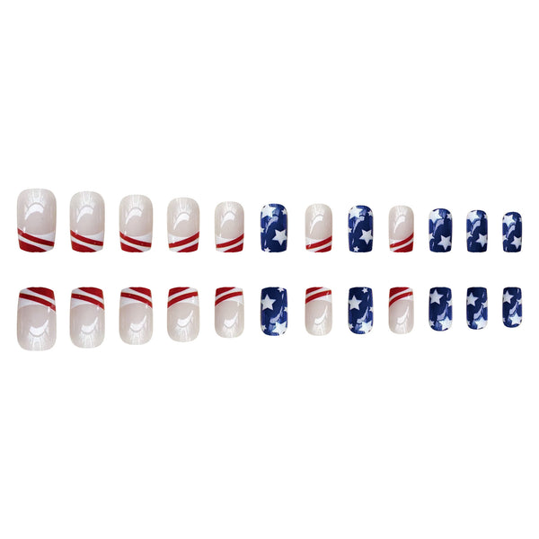 Five pointed Star Short Square False Nail