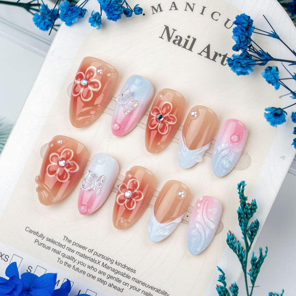 30 pieces 3d pink ombre flowers