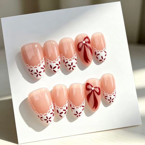 30 pieces red velvet French bow