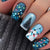 12 Sizes-24 Pcs Press On Nails Sky blue w-322