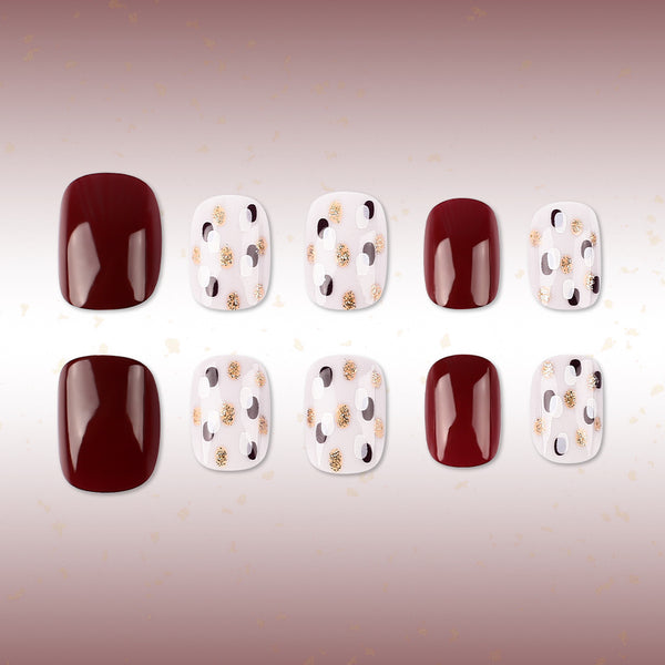 Burgundy polka dot