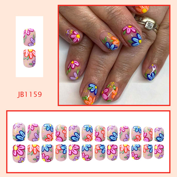 Colored Flowers Short Square