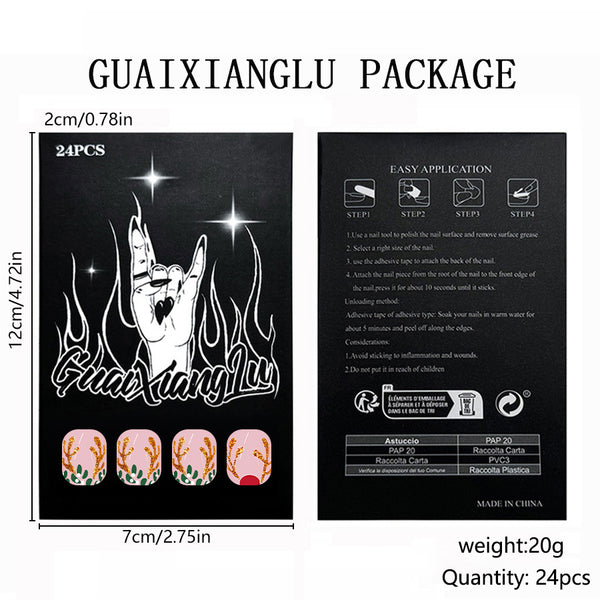 24pcs/Set Press On Nails C1273