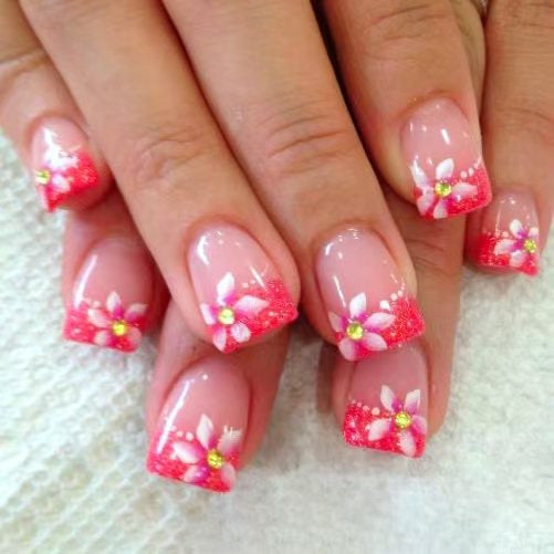Short glossy square press on nail