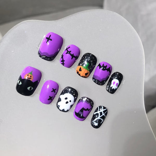 30 Pcs Halloween Press On Nail 1-2