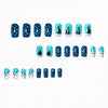 12 Sizes-24 Pcs Press On Nails Sky blue w-322