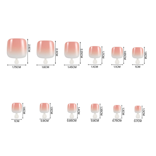 240 pieces of boxed ballet square fake nails