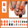 Press on Nail Ghost Bat Pumpkin