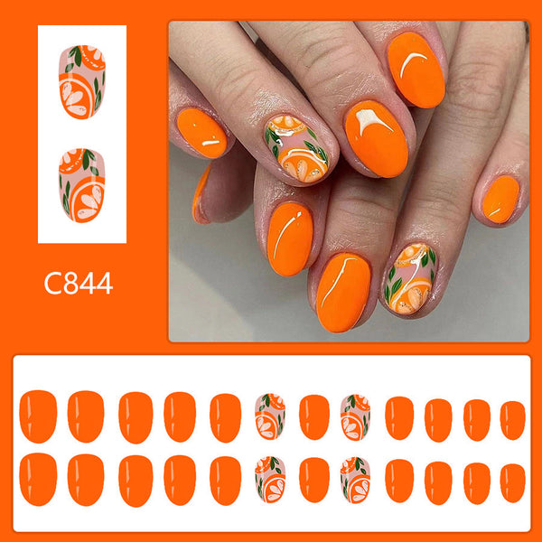 12 Sizes-24 Pcs Press On Nails C844