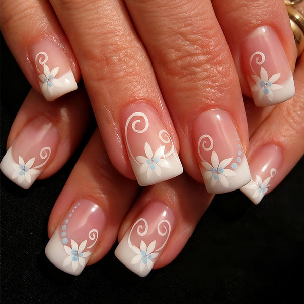 Square flower manicure