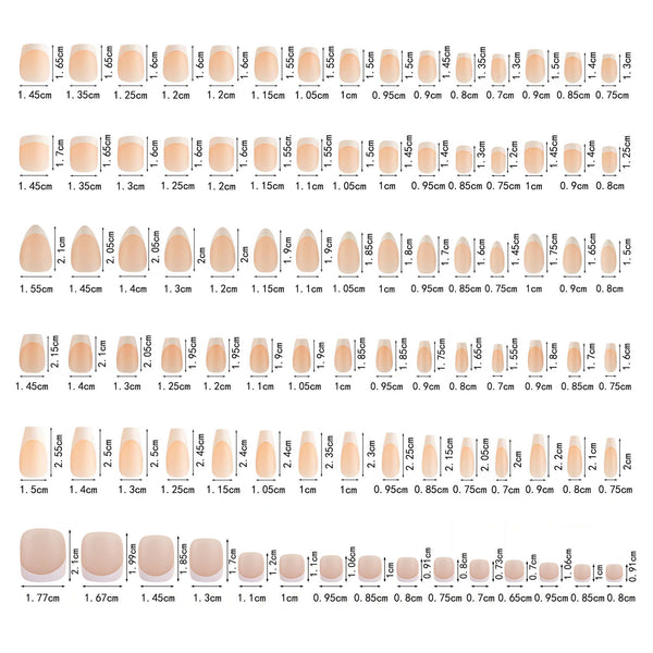 150 pieces seamless matte French fake nail