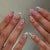 30pcs 3D Flower Super Short Almond French