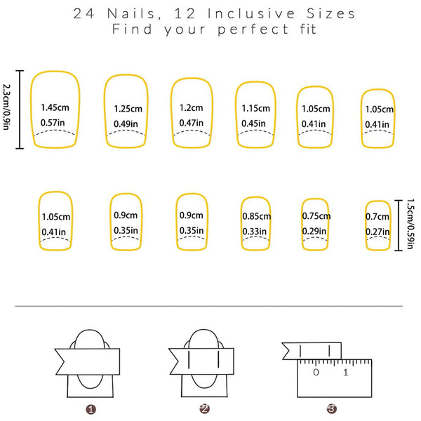 24pcs/Set Press On Nails