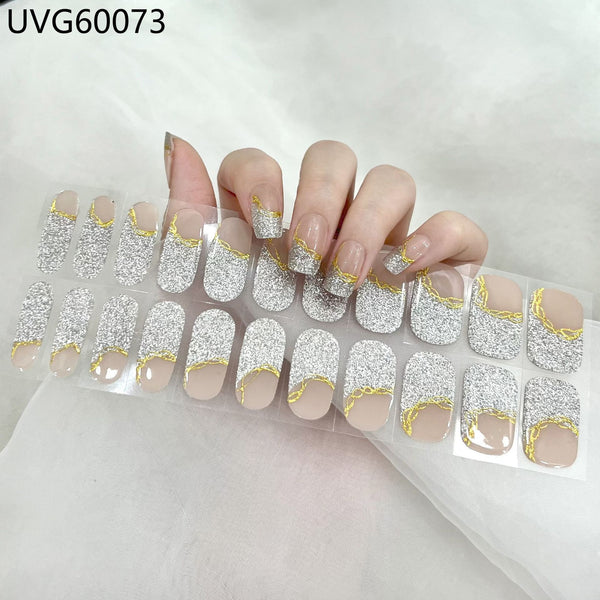 UV gel nail sticker semi-cured