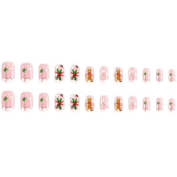 Gingerbread Man Holly Leaf